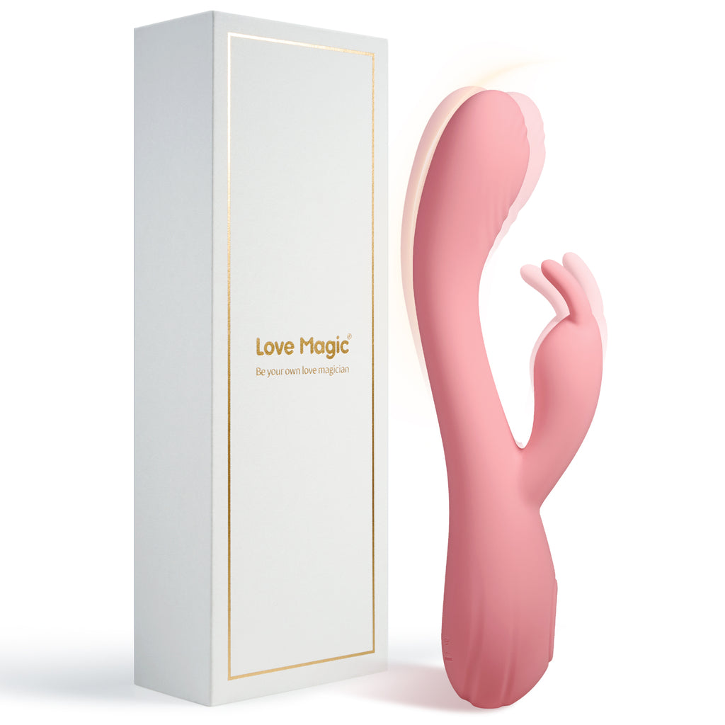 Rabbit Vibrator for Gspot Stimulator-Adult Sex Toys for Women Couple, Rechargeable Finger Massage Vibrators 10 Vibrating-Thrusting-Tapping Modes 𝗜𝗣𝗫𝟳 Waterproof Wand Vibrator Flexible
